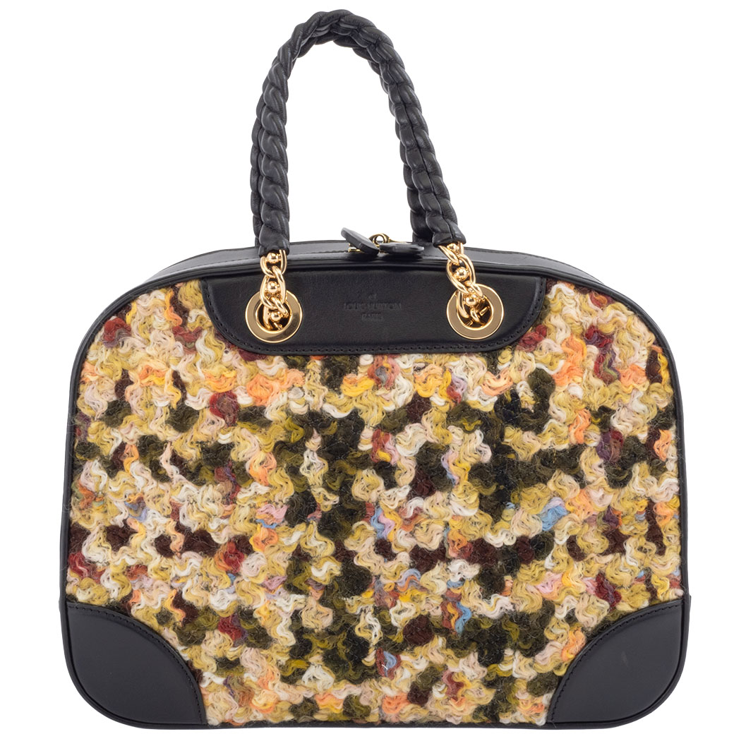 ルイヴィトン LOUIS VUITTON 御徒面子 中古 刺し通す ヴァニティ 御徒面子 子ウシ 羊毛 M50010