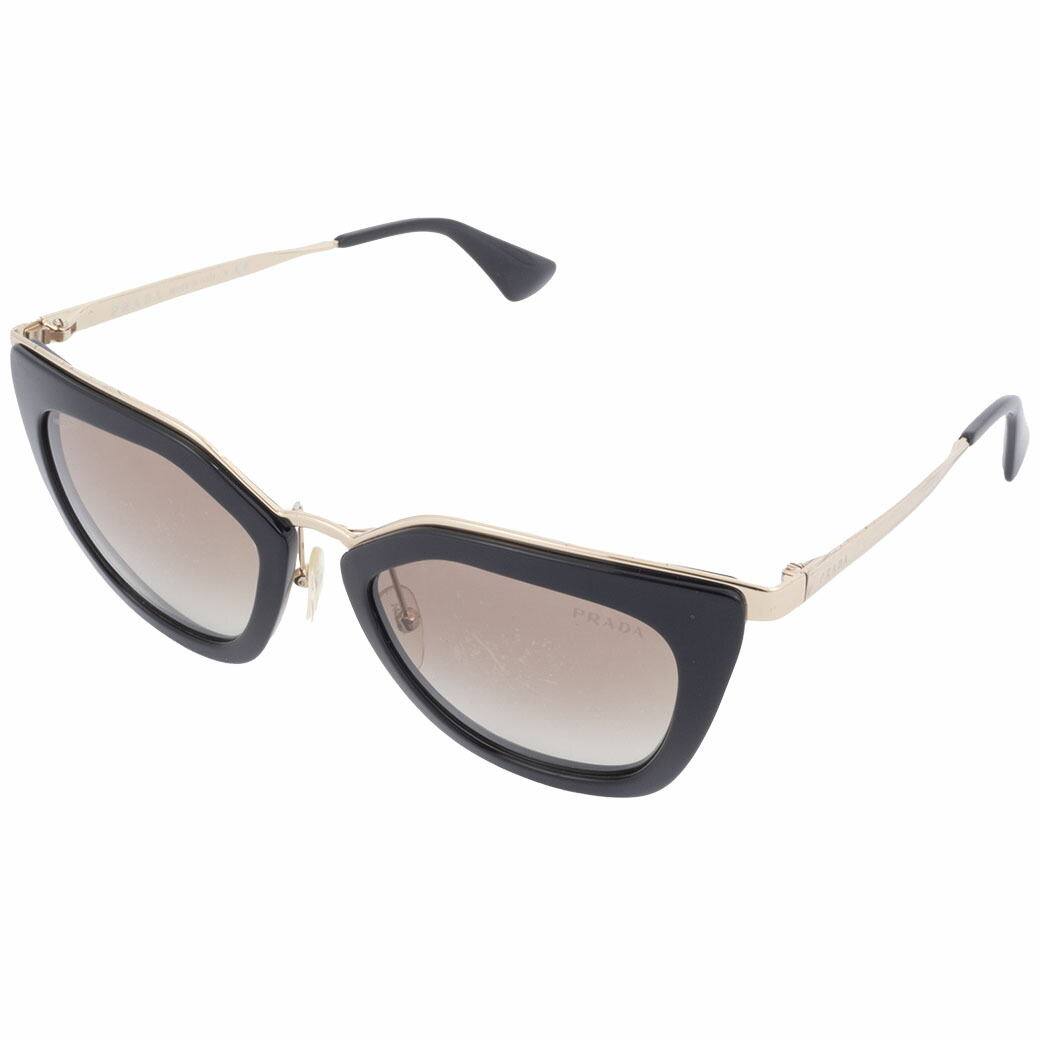 プラダ PRADA サングラス 眼鏡 SPR 53 プラスチック ブラック グレー レディース キャットアイ