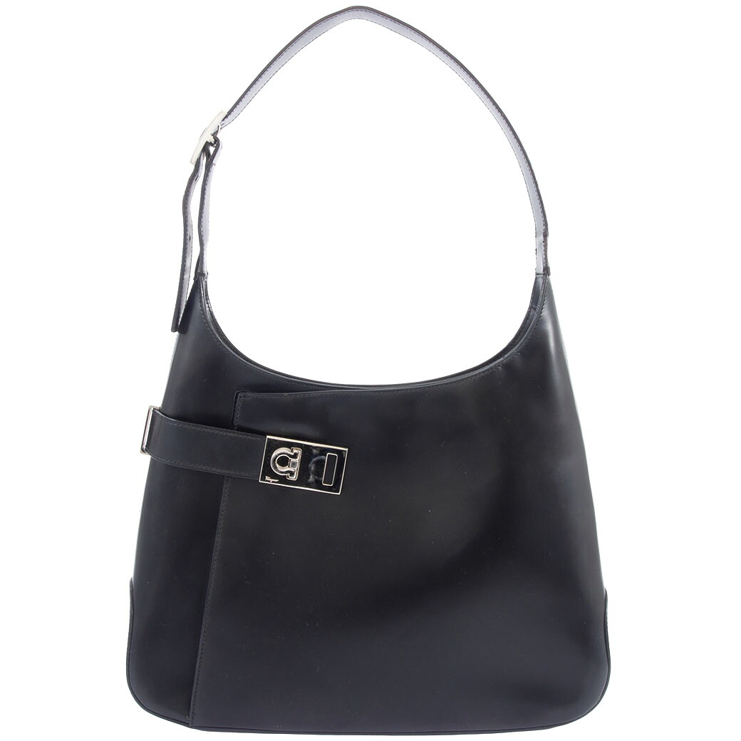 フェラガモ Salvatore Ferragamo バッグ 中古 ガンチーニ ワンショルダー バッグ レザー 黒 ブラック feragamo|UPRISE