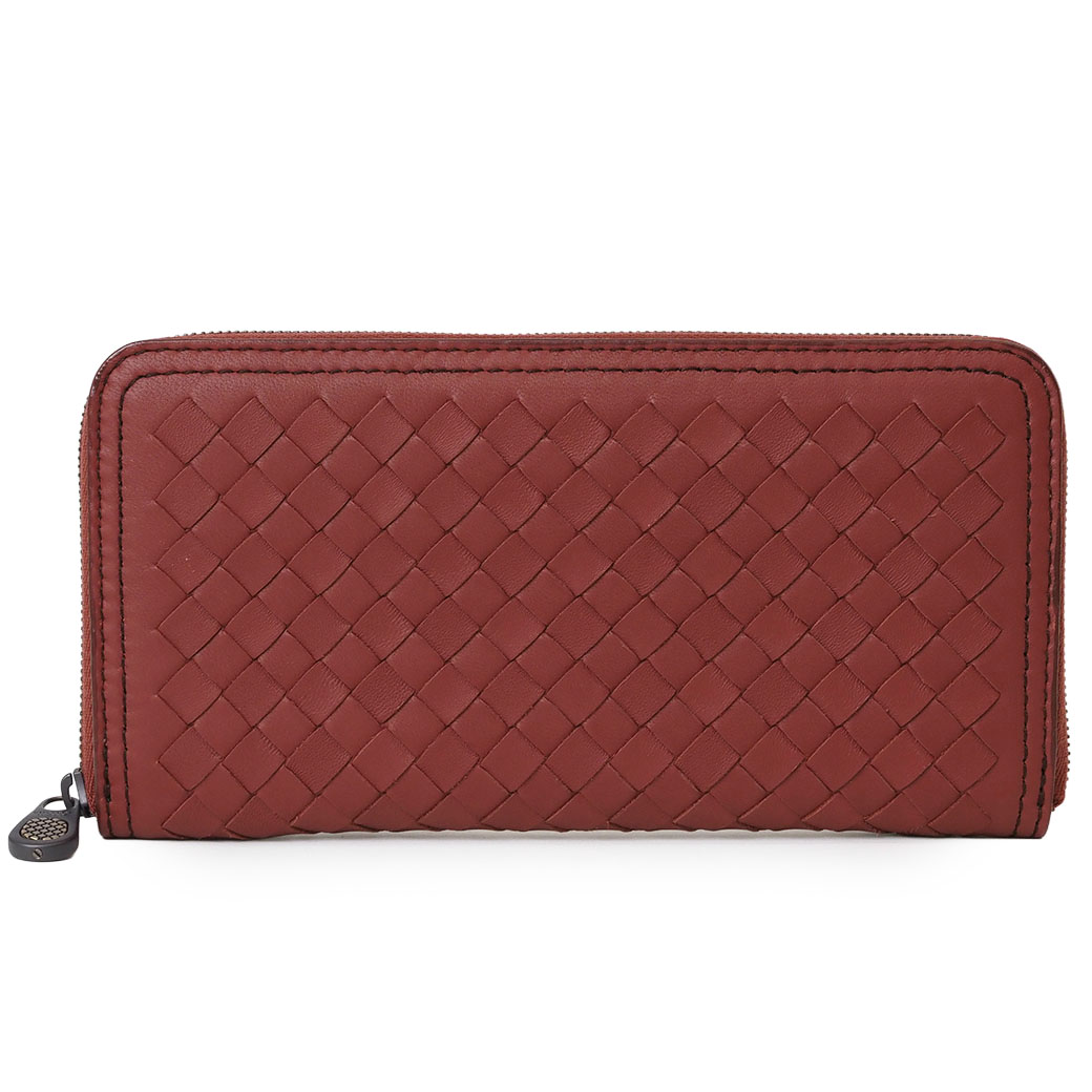 ボッテガヴェネタ BOTTEGA VENETA ラウンドジッパー 長紙入れ イントレチャート ジップアラウンド ウォレット 赤いこと 547244 中古 未当て嵌める品