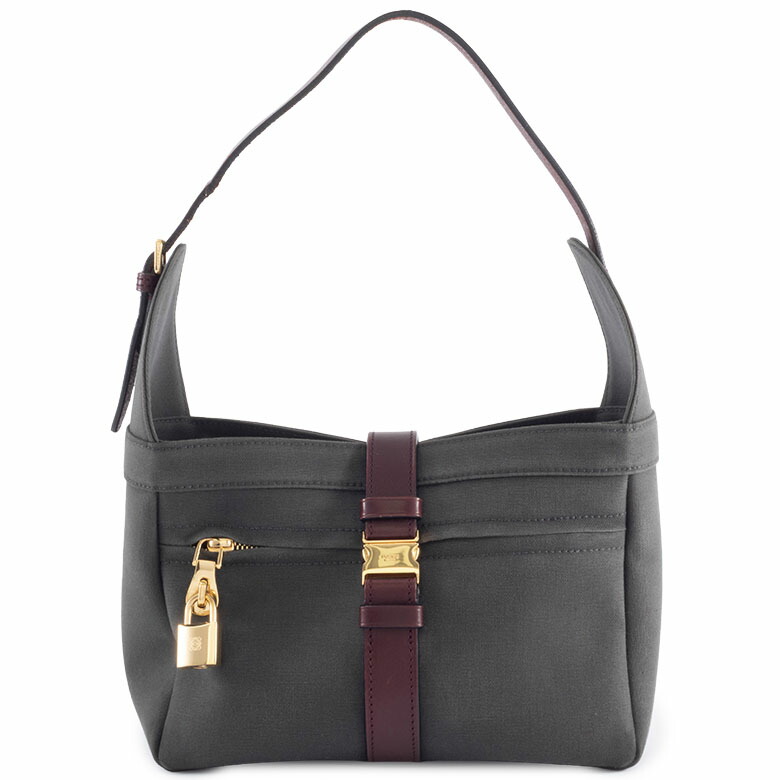ロエベ LOEWE バッグ 中古 ショルダーバッグ ワンショルダー キャンバス レザー グレー|UPRISE