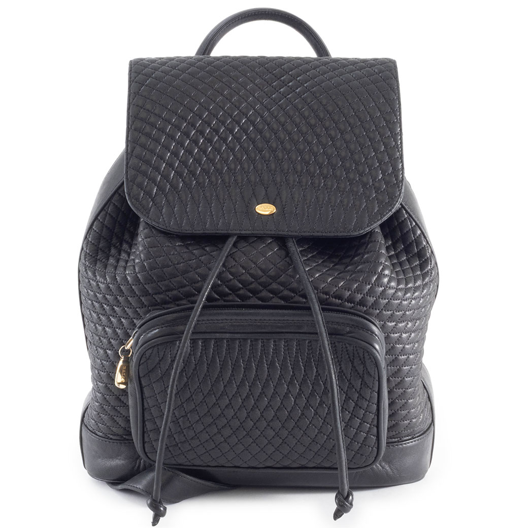 バリー BALLY バッグ バックパック リュックサック キルティング レザー ブラック 黒 ポーチ付き
