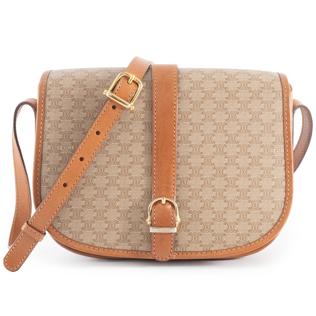 セリーヌ CELINE バッグ 中古 ショルダーバッグ バッグ マカダム フラップ M06 ベージュ|UPRISE