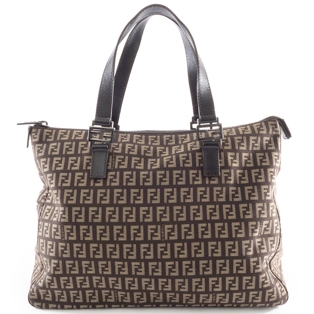 フェンディ FENDI ズッカ バッグ 中古 トートバッグ ズッキーノ ブラウン ベージュ|UPRISE