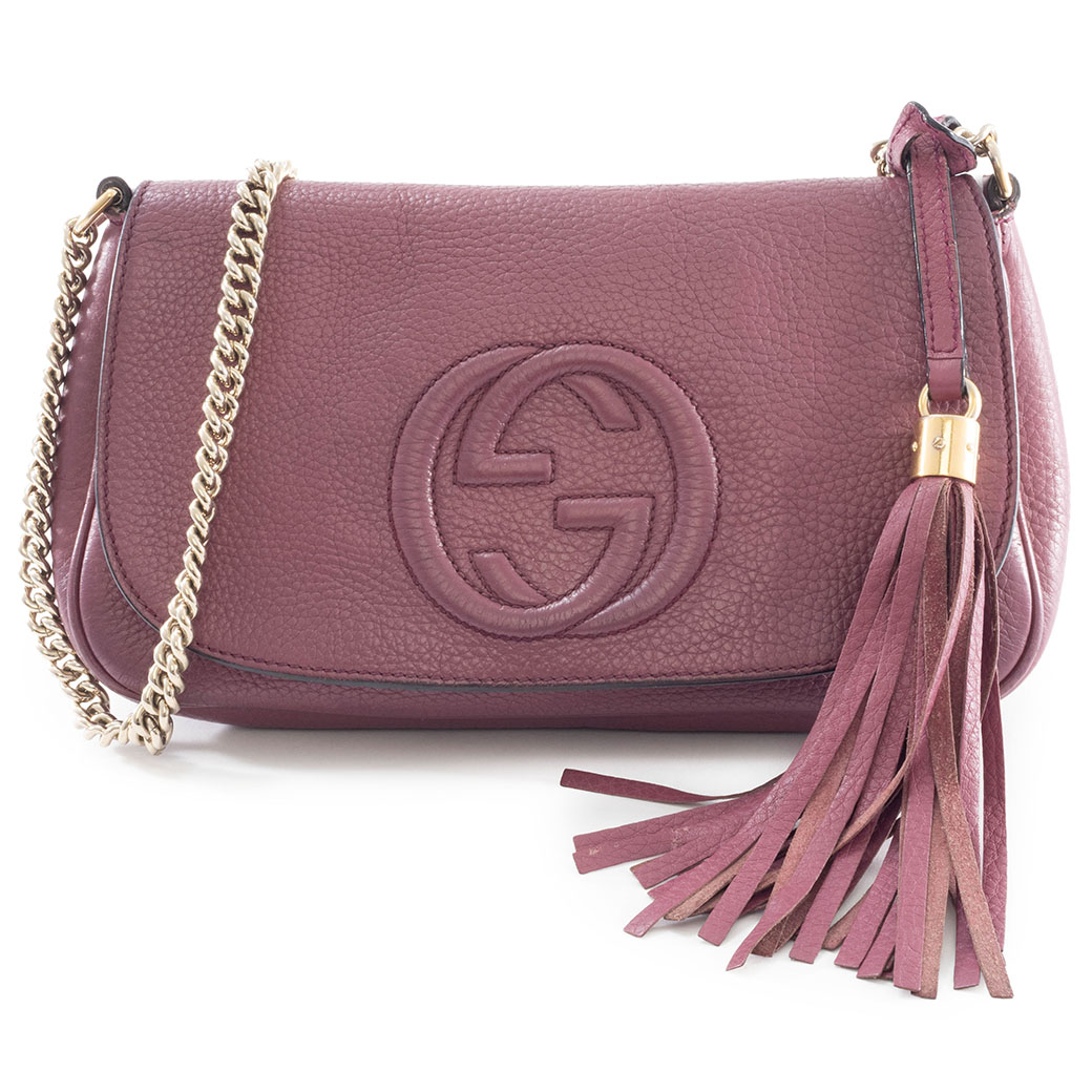 グッチ ソーホー チェーンショルダー ショルダーバッグ 336752 レザー パープル レディース GGマーク GUCCI【中古】