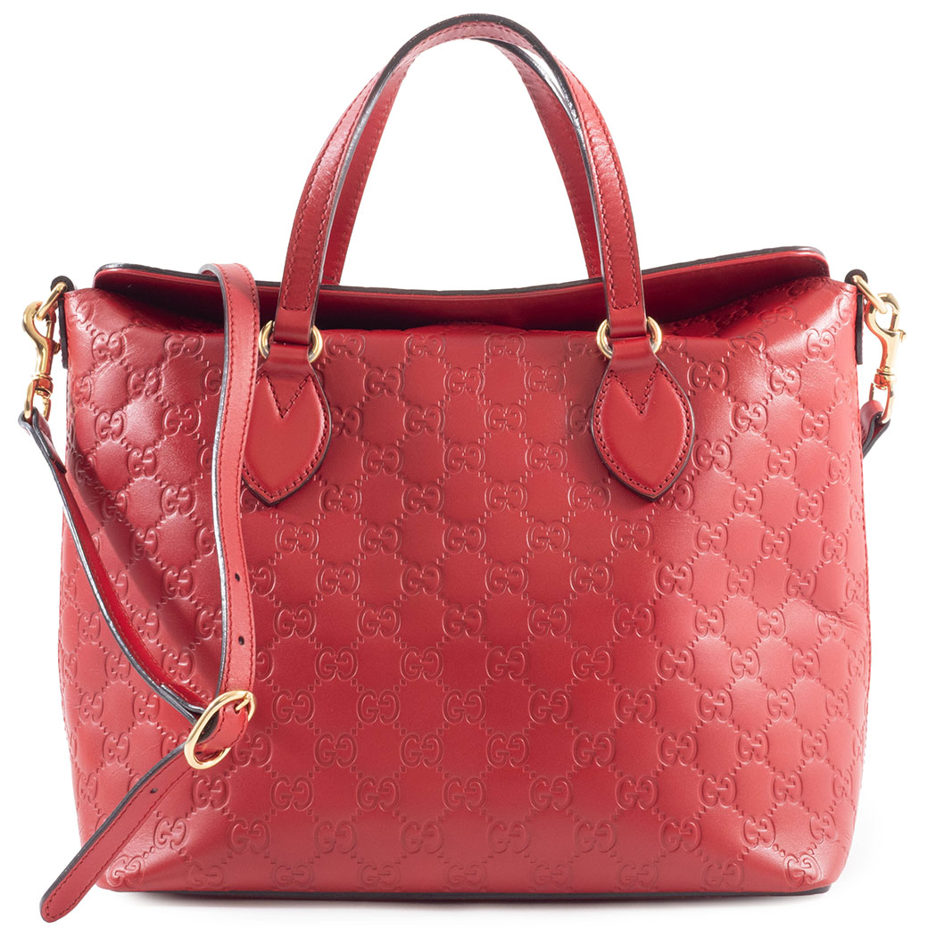 グッチ GUCCI グッチシマ バッグ 中古 ショルダーバッグ トートバッグ 428226 レザー レッド 2way