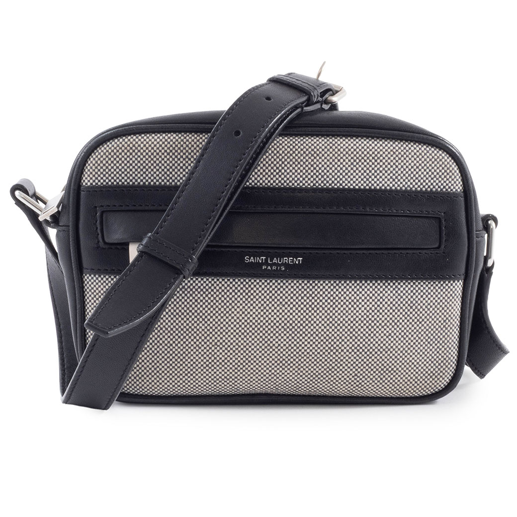 サンローラン SAINT LAURENT バッグ 中古 キャンプ ショルダーバッグ 647179 ブラック グレー 小さめ｜UPRISE
