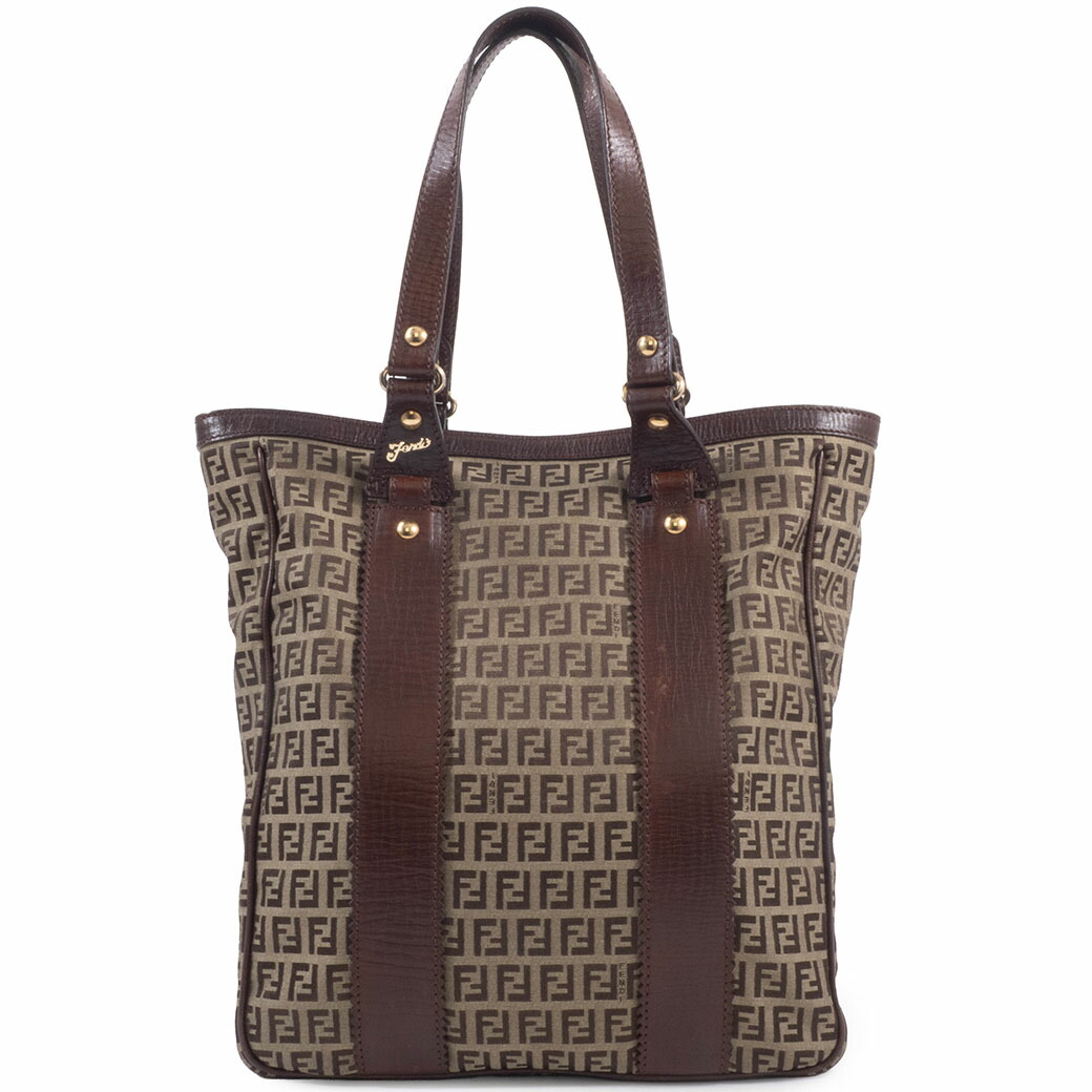 フェンディ FENDI バッグ 中古 トート バッグ ズッキーノ 8BH162 ブラウン A4 収納