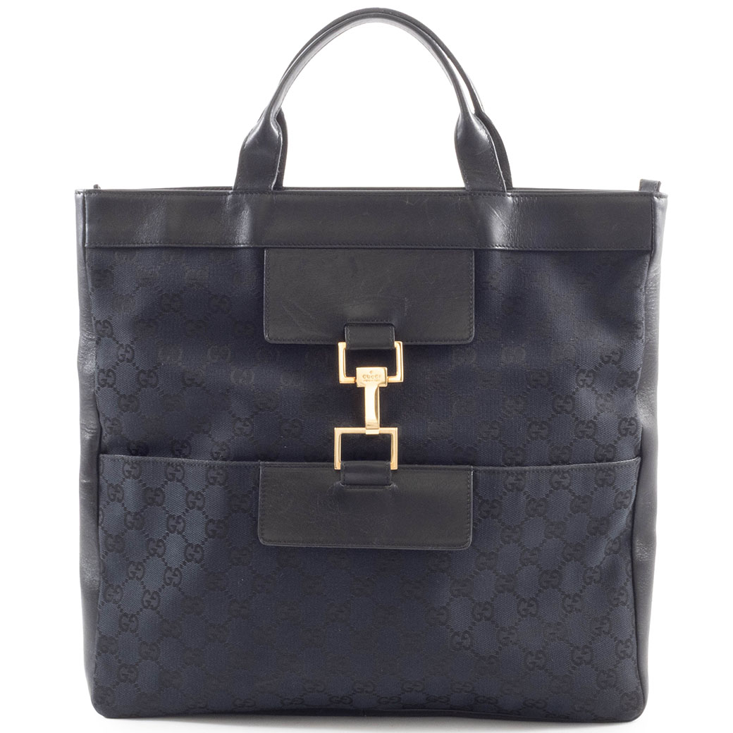 グッチ GUCCI バッグ 中古 GGキャンバス ジャッキー ハンドバッグ 001 4083 レザー ブラック 黒 ゴールド金具|UPRISE