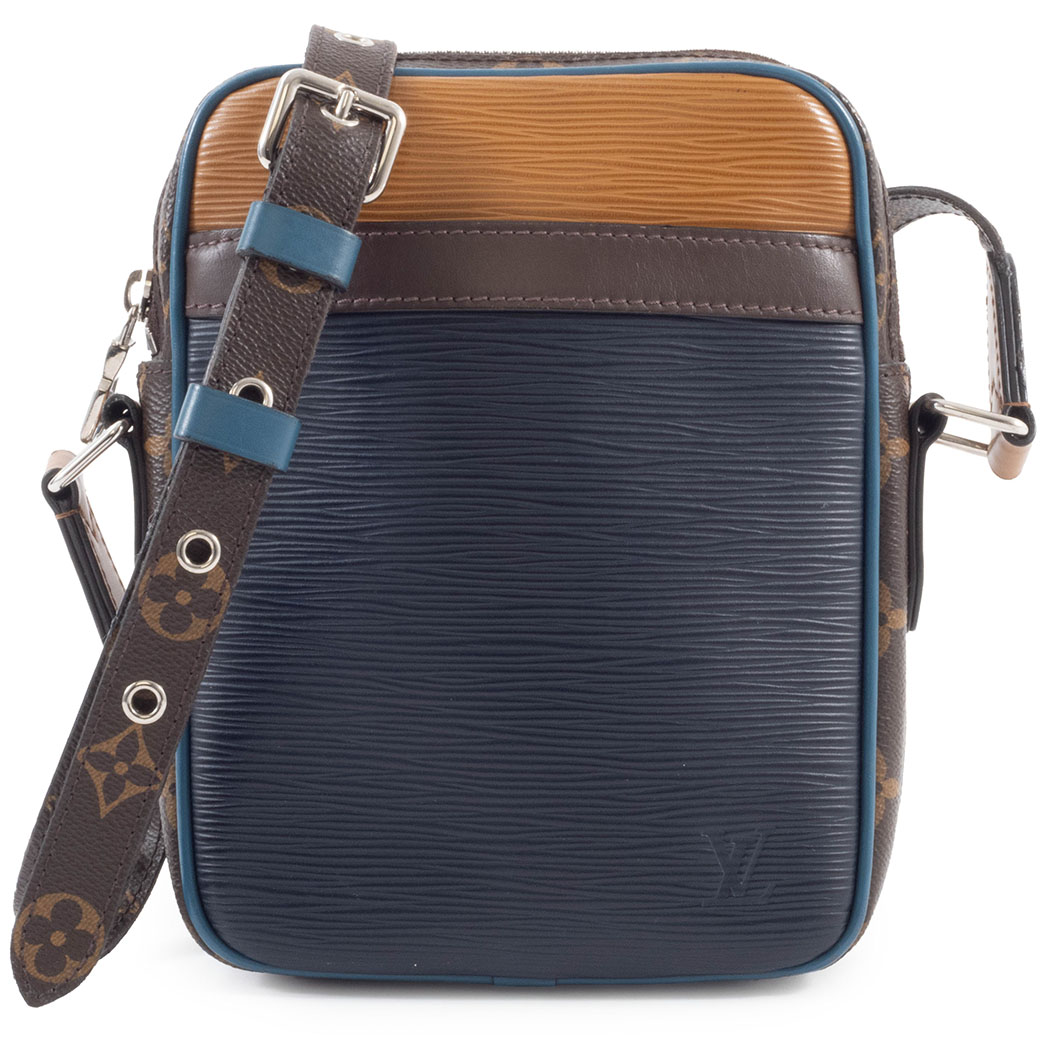 ルイヴィトン ヴィトン ビトン ダヌーブPM NM M51459 モノエピ パッチワーク寄せあわせ エピ なめし革 モノグラム ショルダーバッグ クロスボディバッグ メンズ 小さめ LOUIS VUITTON 中古