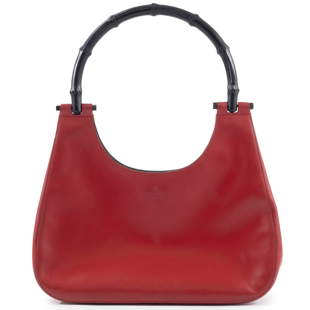 グッチ GUCCI バッグ 中古 オールドグッチ バンブー ハンドバッグ 001 3761 レザー レッド 小さめ|UPRISE