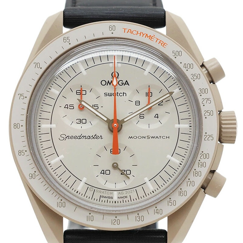 オメガ スウォッチ OMEGA SWATCH 腕時計 クオーツ メンズ ムーンスウォッチ ミッション トゥ ジュピター ベージュ SO33C100【未使用品】【中古】 母の日 ギフト プレゼント