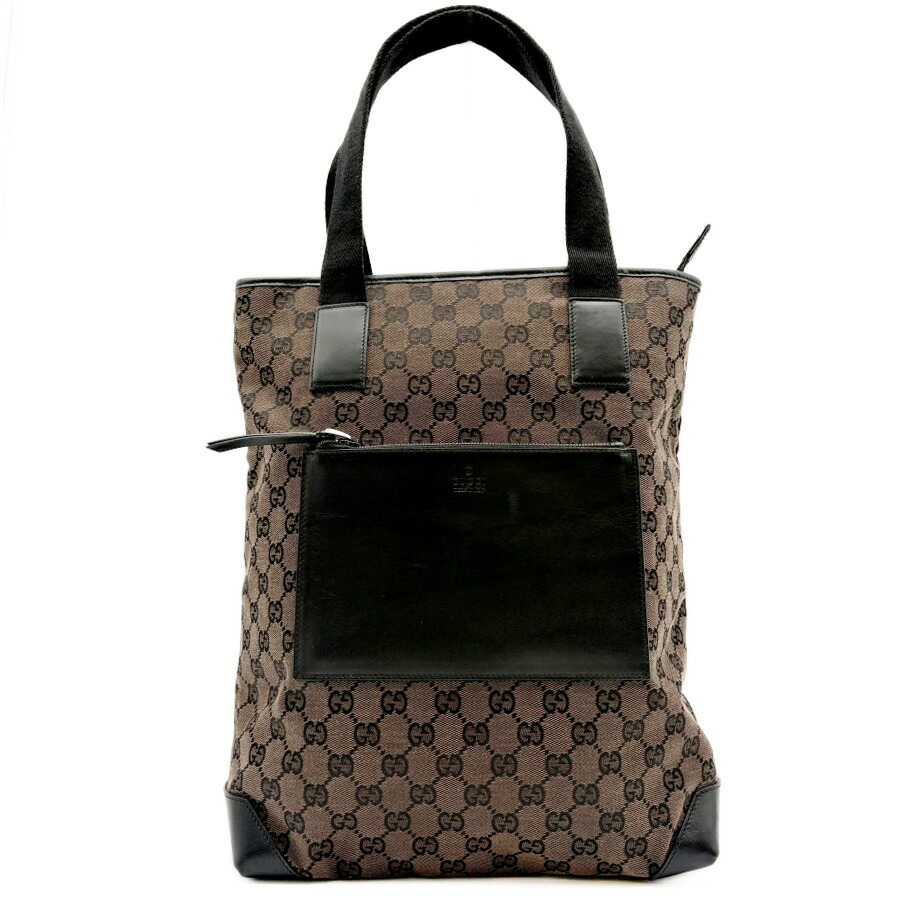 グッチ GUCCI バッグ 中古 トートバッグ GGキャンバス 019 0401 レザー ブラウン ブラック A4 収納｜UPRISE