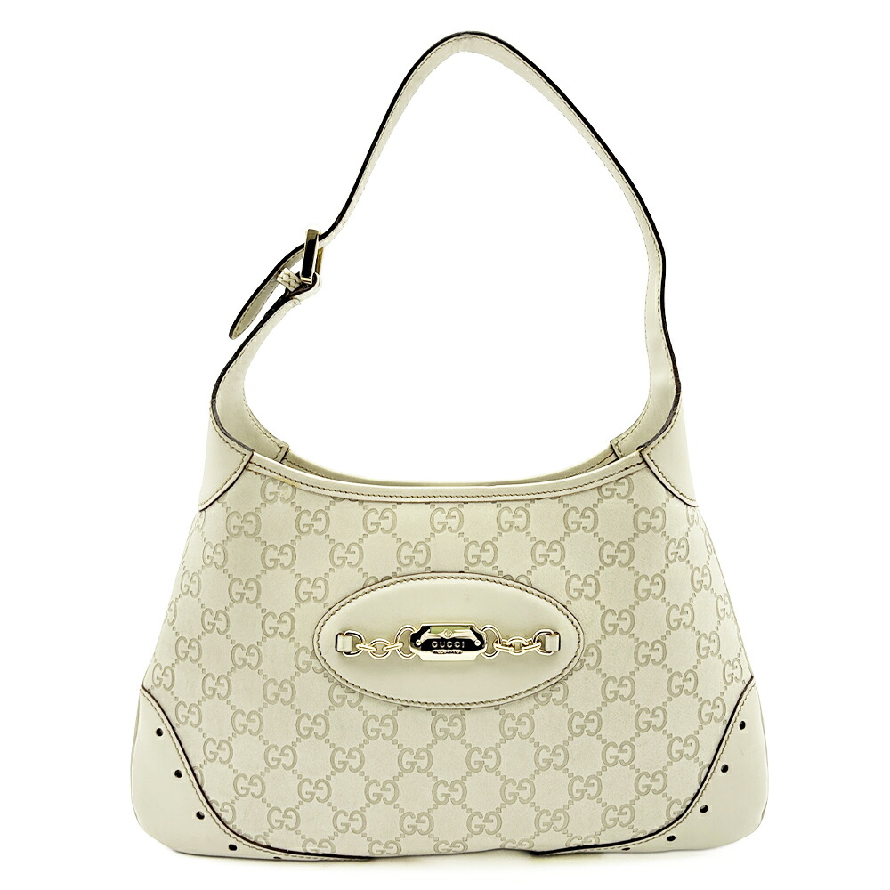 グッチ グッチシマ ワンショルダーバッグ 145778 レザー アイボリー ホースビット パンチング GUCCI【中古】｜UPRISE