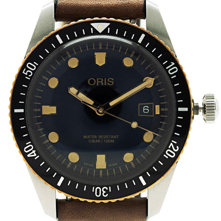 オリス ORIS ダイバーズ 65 腕時計 自動巻き 42mm 復刻モデル 01733 7720 4354 革ベルト 中古 美品｜UPRISE