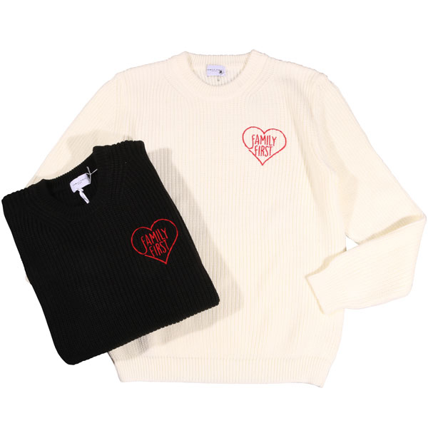 FAMILY FIRST 身寄り一塁手 丸首スウェーター ベーシック HEART 刺しゅう 羊毛 並行輸入品 ラッピング無料 貨物輸送無料 30682
