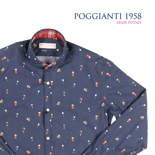 【SUMMER SALE 20%OFF】 POGGIANTI 1958 ポジャンティ 1958 長袖シャツ AREZZO 03 コットン 並行輸入品 ラッピング無料 送料無料 23247｜Utsubo Stock