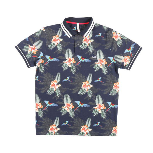 【SUMMER SALE 20%OFF】 SUN68 サンシックスティーエイト 半袖ポロシャツ A30122 ボタニカル コットン 並行輸入品 ラッピング無料 送料無料 24801|Utsubo Stock