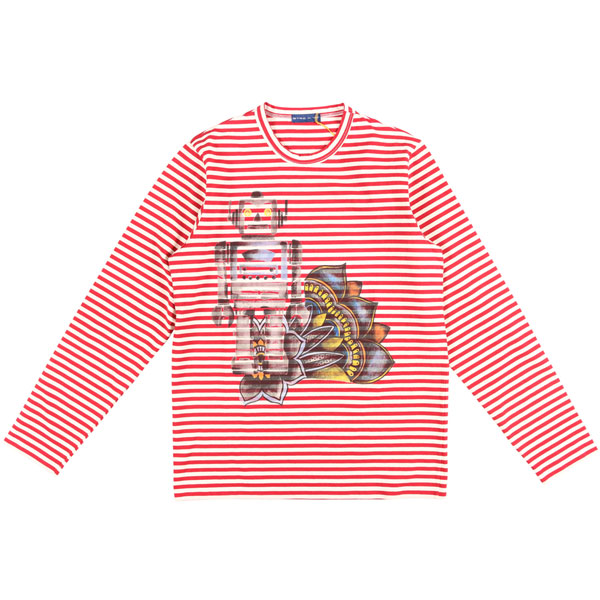 【百貨店SALE 70%OFF】【M】 ETRO エトロ U素っ首長袖プルオーバー 1Y094 赤いこと 赤 綿織物 並行輸入品 ラッピング無料 貨物輸送無料 26178-m