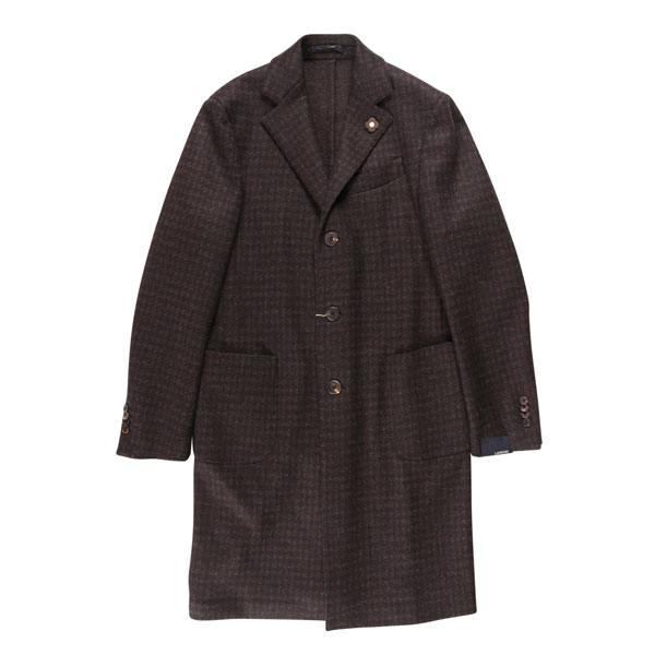 LARDINI ラルディーニ チェックツイード トレンチコート 50 L LARDINI ラルディーニ チェックツイード トレンチコート 50 L