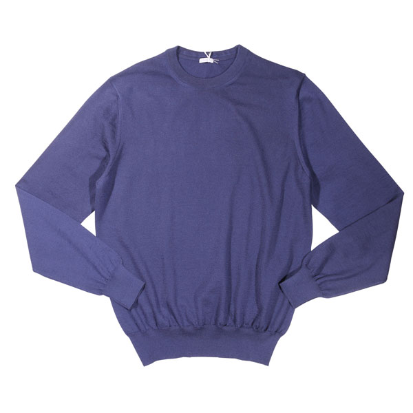 Maloマーロ カシミヤ ボーダー 長袖クルーネックニット イタリア製 Maloマーロ カシミヤ ボーダー 長袖クルーネックニット イタリア製