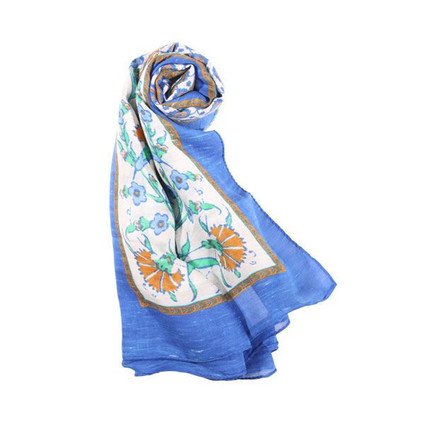 ETRO エトロ ストール 10010 ブルー 青 モダール リネン混 並行輸入品 ラッピング無料 送料無料 29509