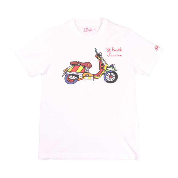 【SUMMER SALE 20%OFF】 【S】 Saint Barth セントバース Uネック半袖Tシャツ T SHIRT G MM STAMPA ホワイト 白 コットン 並行輸入品 ラッピング無料 送料無料 30086-s｜Utsubo Stock 8,554円