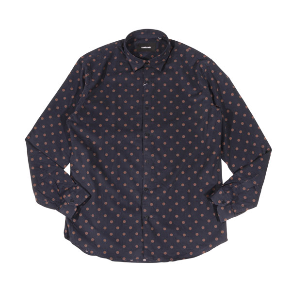 【52】 costumein コストメイン 長袖シャツ DOMENICO ネイビー 紺 水玉 コットン 並行輸入品 ラッピング無料 送料無料 31083-52