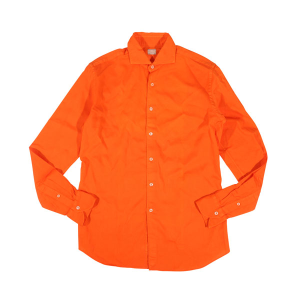 【40】 XACUS ザカス 長袖シャツ 81175.325 オレンジ コットン 並行輸入品 ラッピング無料 送料無料 31410-40