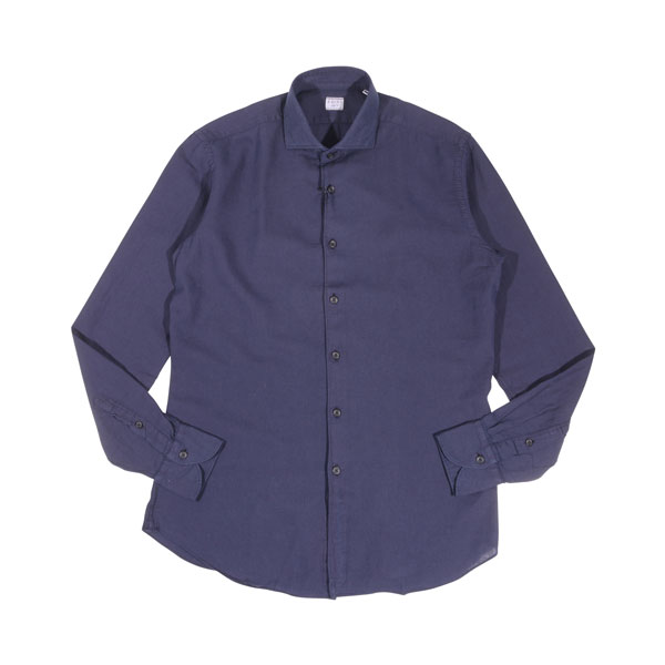 【40】 XACUS ザカス 長袖シャツ 722ML ネイビー 紺 コットン 並行輸入品 ラッピング無料 送料無料 31456-40