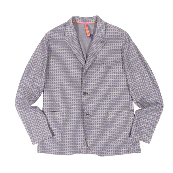 【SUMMER SALE 20%OFF】 【54】 BOB ボブ ジャケット giacca ネイビー 紺 チェック ポリエステル リネン混 並行輸入品 ラッピング無料 送料無料 31527-54｜Utsubo Stock