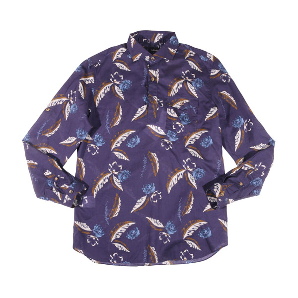 【お買い物マラソン 20%OFF】 【41】 LARDINI ラルディーニ 長袖シャツ I-LINO ネイビー 紺 花柄 コットン 並行輸入品 ラッピング無料 送料無料 32149-41