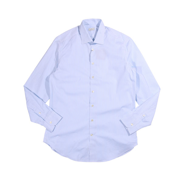 【43】 ETRO エトロ 長袖シャツ U22 11451 8780 ブルー 青 ストライプ コットン 並行輸入品 ラッピング無料 送料無料 32252-43