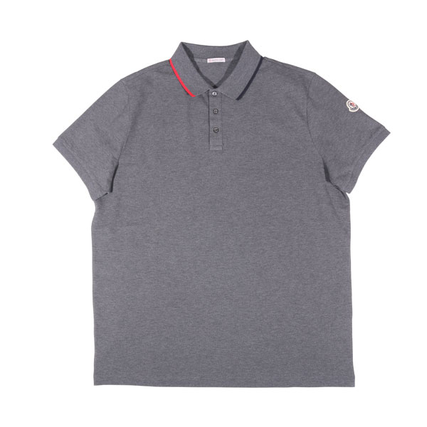MONCLER グレー ポロシャツ　モンクレール　シャツ　半袖　ワッペン 中古・古着通販】MONCLER (モンクレール) MAGLIA POLO MANICA