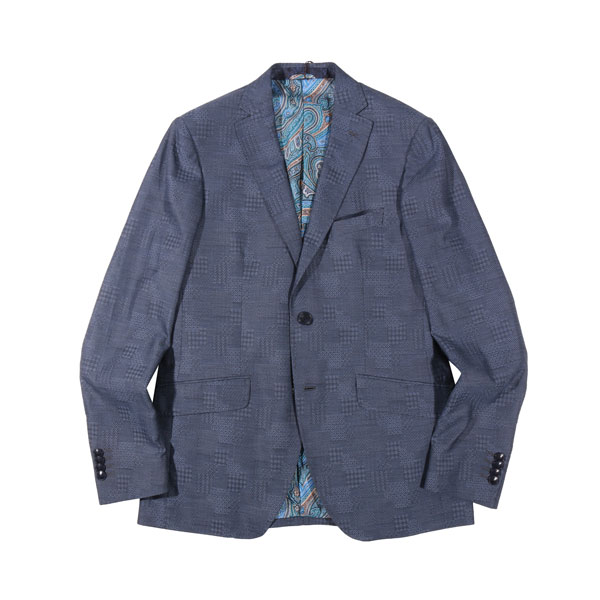 【SUMMER SALE 20%OFF】 【48】 ETRO エトロ ジャケット 131 U1187 112510 00103 ネイビー 紺 幾何柄 並行輸入品 ラッピング無料 送料無料 33803-48|Utsubo Stock