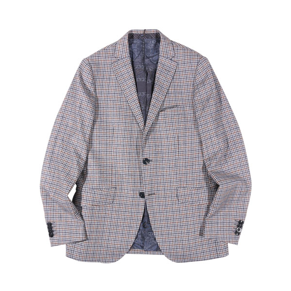 【48】 ETRO エトロ ジャケット 202 E1187 Q0176 020003 グレー 灰色 チェック シルク 並行輸入品 ラッピング無料 送料無料 33807-48