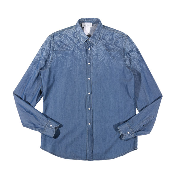 【M】 ETRO エトロ 長袖シャツ 131 U1144 560760 25003 ブルー 青 ペイズリー 並行輸入品 ラッピング無料 送料無料 33809-m