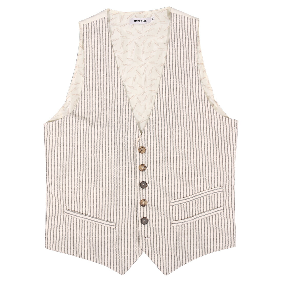 【百貨店SALE 20%OFF】【M】 IMPERIAL インペリアル ジレ L868FCF ベージュ 縞模様 綿織物 並行輸入品 ラッピング無料 貨物輸送無料 34811-m