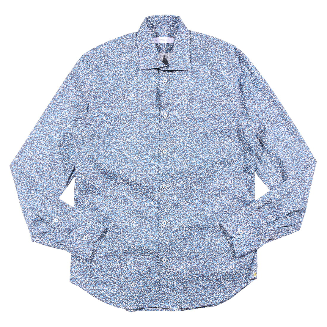 【39】 Manuel Ritz マニュエル　リッツ 長袖シャツ 3432E602L ブルー 青 総柄 コットン 並行輸入品 ラッピング無料 送料無料 34936-39