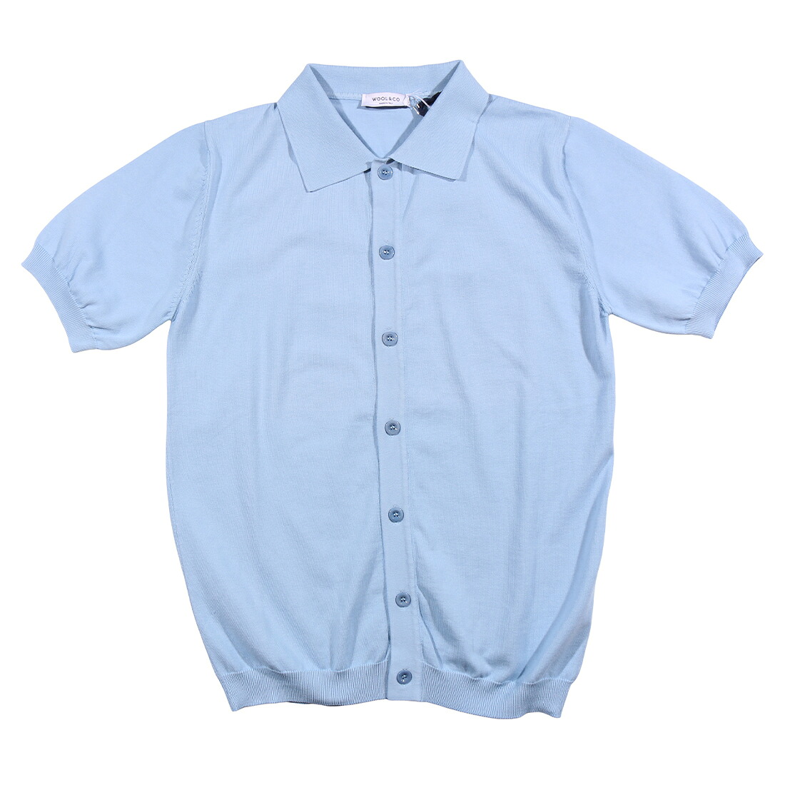 WOOL&CO ウールアンドコー 半袖ニットシャツ WO0845 コットン 並行輸入品 ラッピング無料 送料無料 34941｜Utsubo Stock