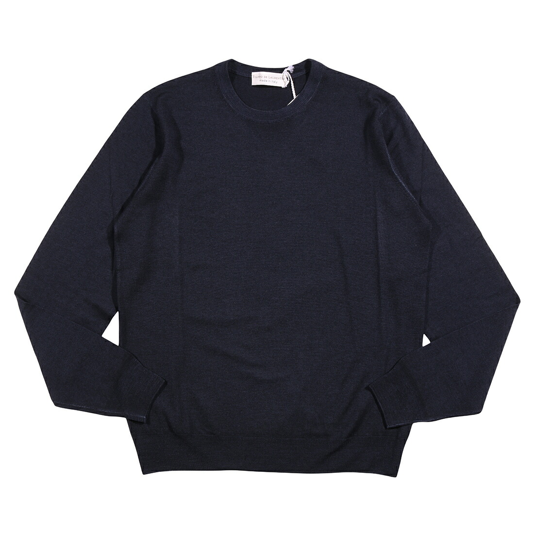【46】 FILIPPO DE LAURENTIIS フィリッポ デ ラウレンティス 丸首セーター GCML 000001 ネイビー 紺 メリノウール 並行輸入品 ラッピング無料 送料無料 35045-46