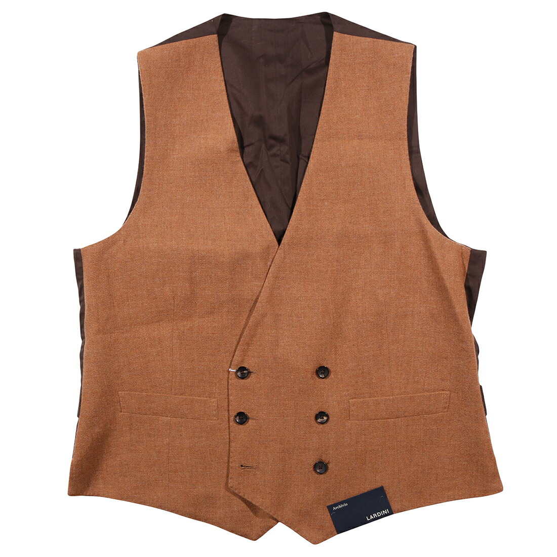 【50】 LARDINI ラルディーニ ジレ H-77034 赤銅色 茶 羊毛 並行輸入品 ラッピング無料 貨物輸送無料 35208-50