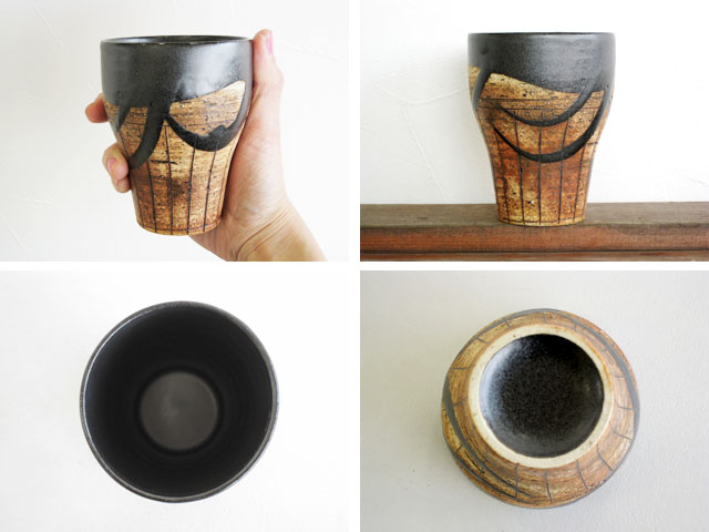 黒釉フリーカップ 美濃焼 ビールカップ 焼酎カップ 和食器 斬新デザイン 贈り物 生活雑貨 贈物 贈り物 ギフト 夫婦 日本製 おしゃれ オシャレ カフェ食器 Letempslev K7a Com