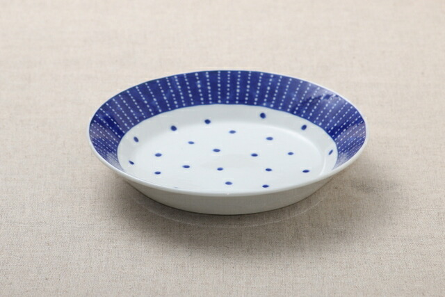 楽天市場】蒼の器 5柄 21cm深皿 5個セット 送料無料 青と白の反らし型