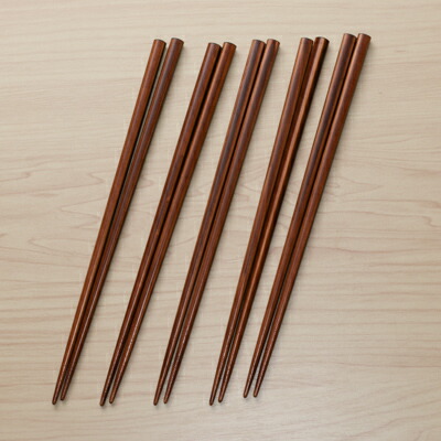 わじま箸5膳セット茶22.5cm食洗機対応日本製国産木材使用メール便発送可能食洗箸