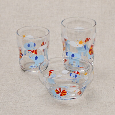 同梱セット　水グラスとガラスボウル ボウル 12cm LYS STACK リススタック 強化ガラス （ 食洗機対応 電子