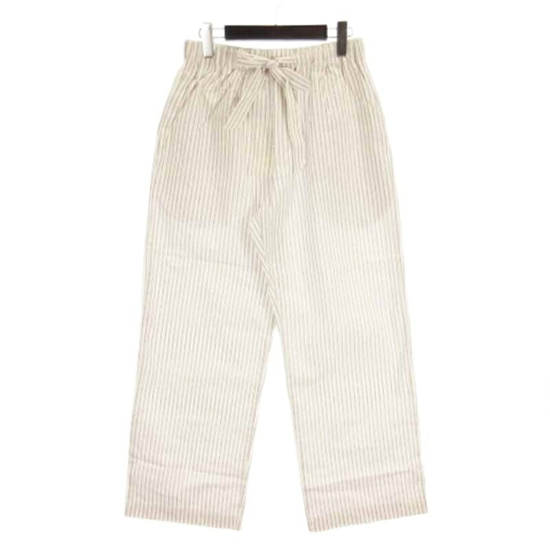 【中古】未使用品 ファサード パターン FACADE PATTERN タグ付き Comfort Stripe Pants イージー パンツ ストライプ スラックス コットン オフホワイト S レディース 【ベクトル 古着】 250909