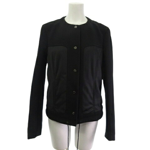 【中古】ヒューゴボス HUGO BOSS ノーカラージャケット ナイロン ブラック 黒 38 レディース 【ベクトル 古着】 260109｜ブランド古着の買取販売ベクトル