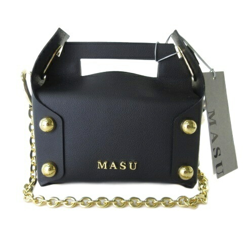 【中古】未使用品 エムエーエスユー MASU タグ付き 26SS M26U6OJ008 LEATHER CAKE BAG チェーンバッグ ハンドバッグ レザー ブラック 黒 メンズ 【ベクトル 古着】 260204