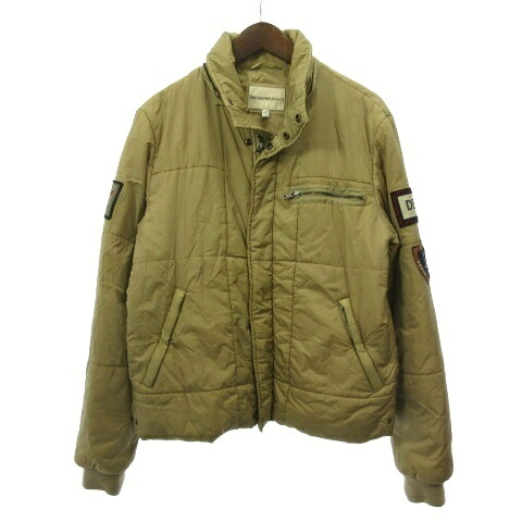 【中古】エンポリオアルマーニ EMPORIO ARMANI 中綿ジャケット ジップアップ ナイロン ワッペン ベージュ L 【ベクトル 古着】 260204|ブランド古着の買取販売ベクトル